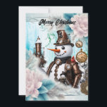 Cartão De Festividades Homem de Neve no Tempo! Steampunk Snowman<br><div class="desc">Homem de Neve no Tempo! Steampunk Snowman Traz Wonderland de inverno à Vida a cada ano,  com os seus amigos os flocos de neve. Se você está procurando um boneco de neve especial e único para adicionar a suas decorações de férias,  não olhe mais que o boneco de neve.</div>