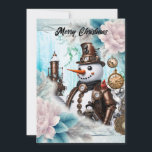 Cartão De Festividades Homem de Neve no Tempo! Steampunk Snowman<br><div class="desc">Homem de Neve no Tempo! Steampunk Snowman Traz Wonderland de inverno à Vida a cada ano,  com os seus amigos os flocos de neve. Se você está procurando um boneco de neve especial e único para adicionar a suas decorações de férias,  não olhe mais que o boneco de neve.</div>