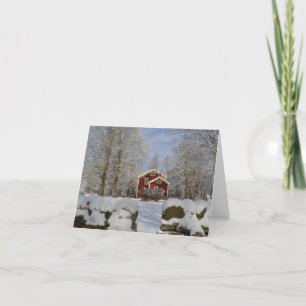 Cartão De Festividades Homestead no inverno