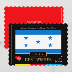 Cartão De Festividades Honduras Flag & Happy New Year/Best Wishes Card