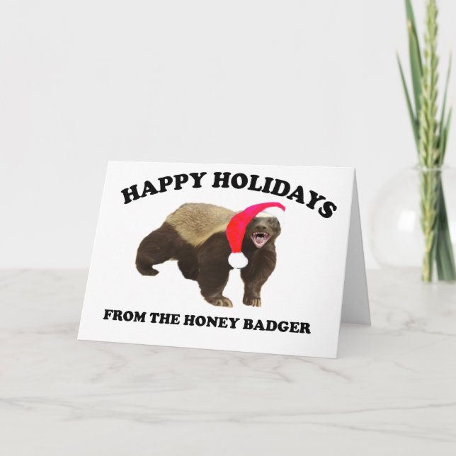 Cartão De Festividades Honey Badger Christmas Card (Frente)