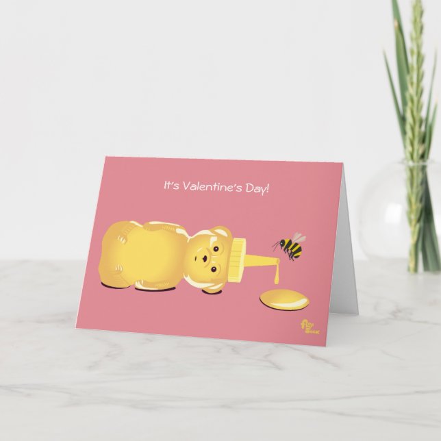 Cartão De Festividades Honey Bee Valentine's Day Card (Frente)