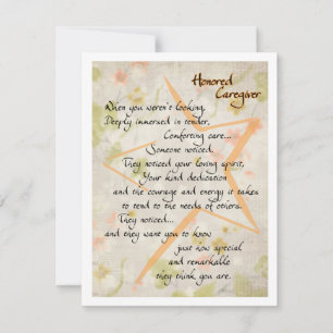 Cartão De Festividades Honor Caregiver Thank You Card