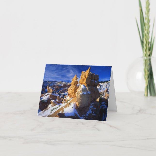 Cartão De Festividades Hoodoos, Inverno, Parque Nacional Bryce Canyon, Ut (Frente)