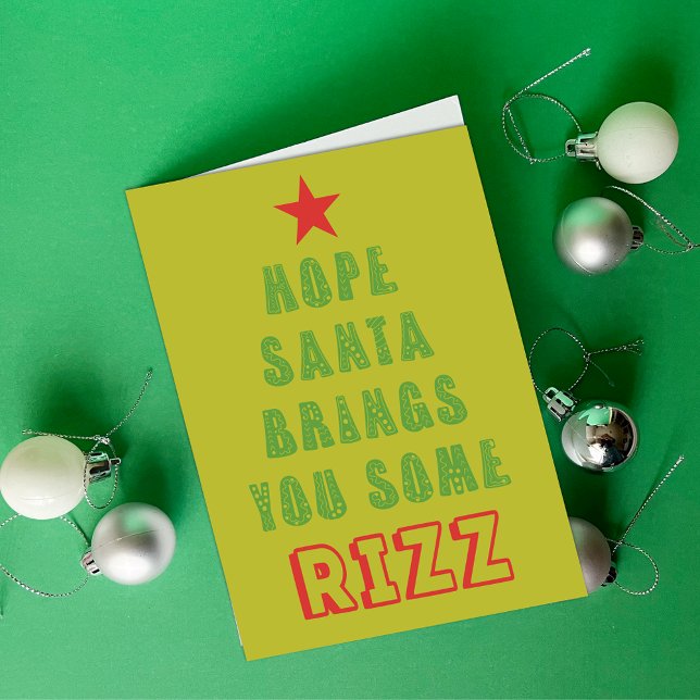 Cartão De Festividades Hope Santa Brings You Rizz Funny (Criador carregado)
