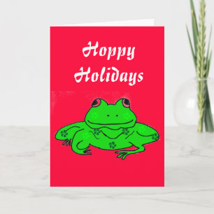 Cartão De Festividades Hoppy Holidays Frog Greeting Card