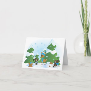 Cartão De Festividades Hóquei do jogo dos cervos e dos amigos de Wayne