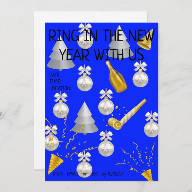 Cartão De Festividades Hora da Festa! (em branco) (Frente/Verso)