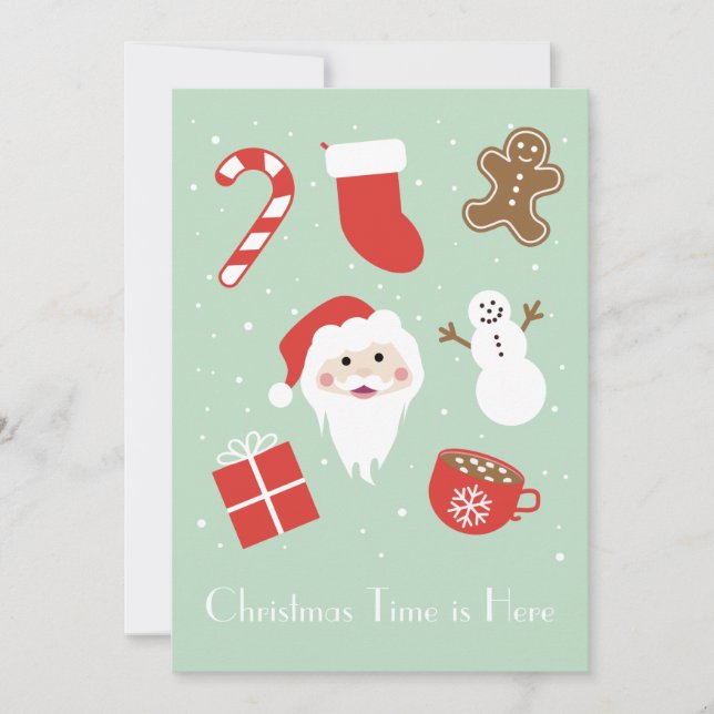 Cartão De Festividades Hora de Natal chegou (Frente)