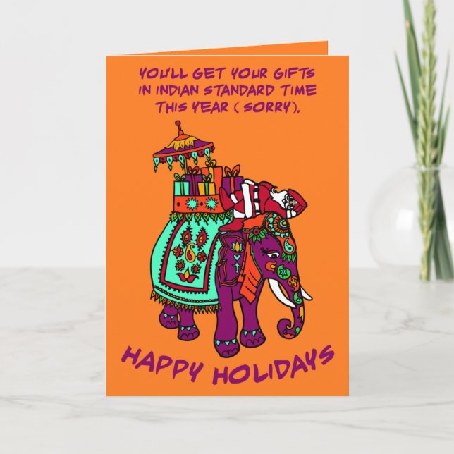 Cartão De Festividades Hora Padrão da Índia (Frente)