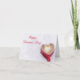 Cartão De Festividades Horiz. "Happy Valentine's Day" Cocoa in the Snow