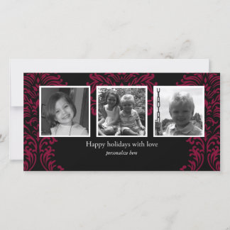 Cartão De Festividades Horizontal 3-photo card