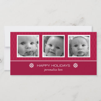 Cartão De Festividades Horizontal 3-photo card