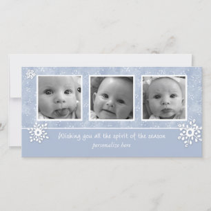 Cartão De Festividades Horizontal 3-photo card
