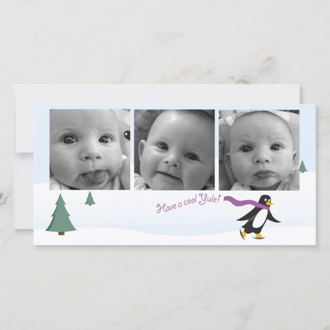 Cartão De Festividades Horizontal 3-photo card (Frente)