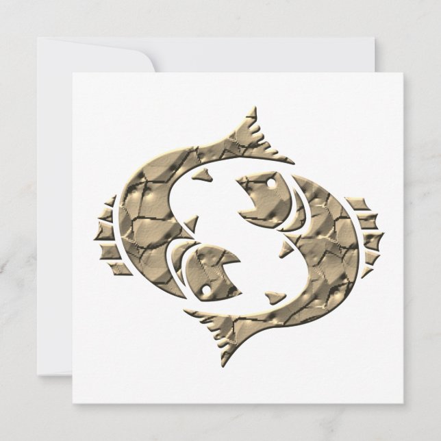 Cartão De Festividades Horoscópio Moderno - Peixes de Sinais Zodiosos (Frente)