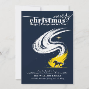 Cartão De Festividades Horse de Natal no Prospero Ocidental Calendário 20