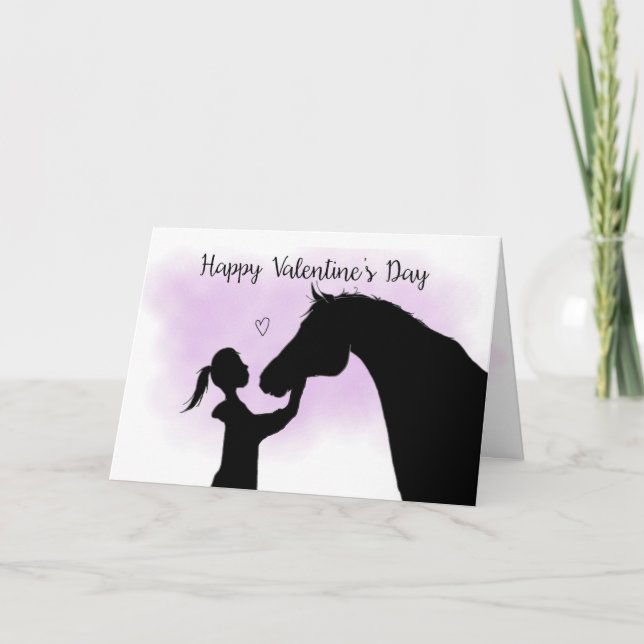 Cartão De Festividades Horse Silhouette Valentine's Day (Frente)