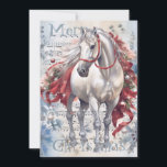 Cartão De Festividades Horse Winter Christmas Watercolor<br><div class="desc">Horse Winter Christmas Watercolor</div>