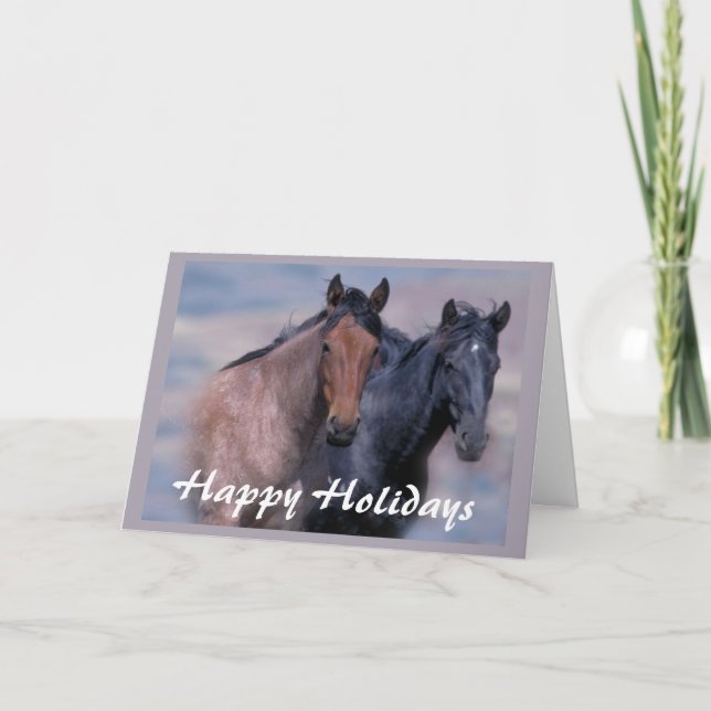 Cartão De Festividades Horses Wild and Beautiful Christmas Card (Frente)