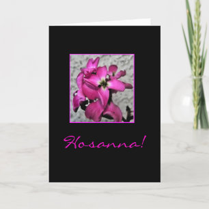 Cartão De Festividades Hosanna Easter floral bible quote card