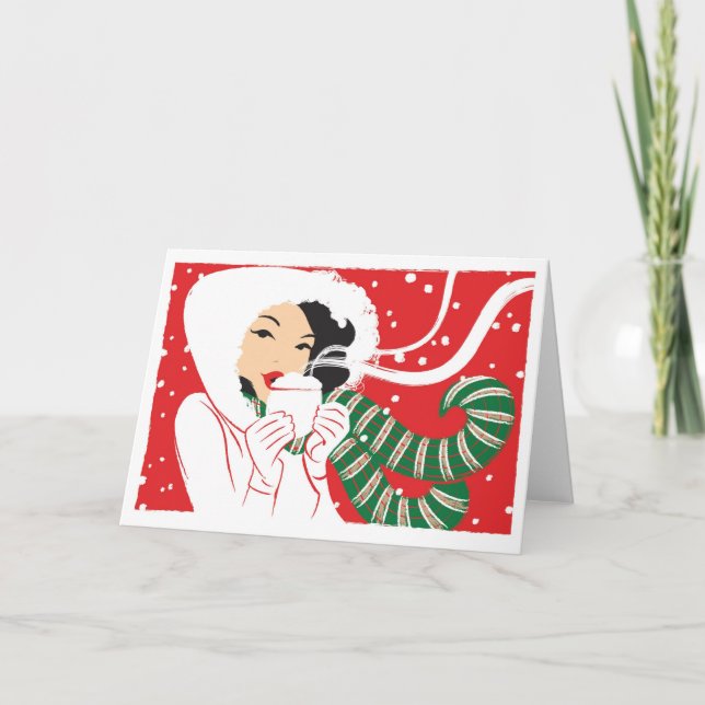 Cartão De Festividades Hot Cocoa (Frente)