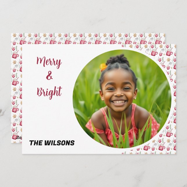 Cartão De Festividades Hot Cocoa Holiday Party Watercolor Art (Frente/Verso)