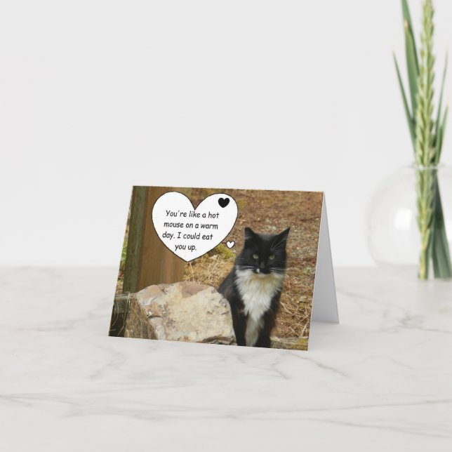 Cartão De Festividades Hot Mouse Cat Valentine (Frente)