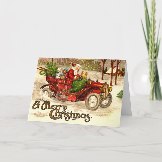 Cartão De Festividades Hot Rod Santa (Frente)