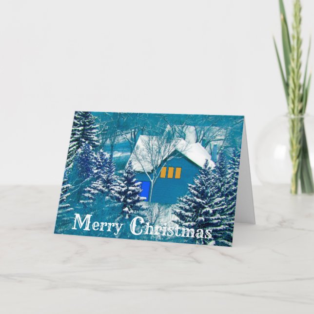 Cartão De Festividades House in Woods Christmas (Frente)