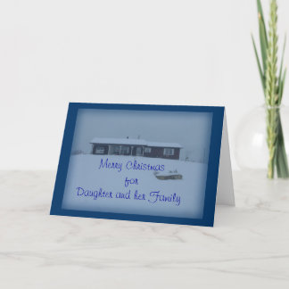 Cartão De Festividades House on a Snowy Hill- personalize it
