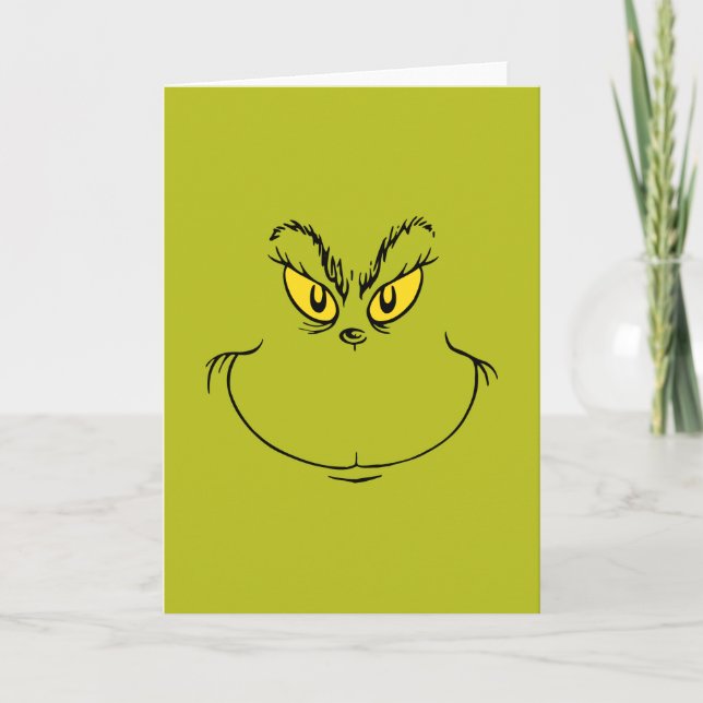 Cartão De Festividades How Grinch Stole Christmas Face (Frente)