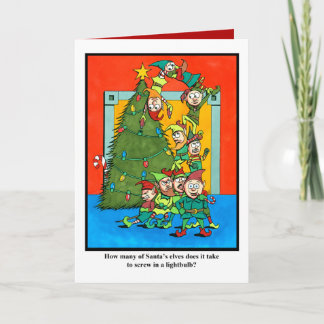 Cartão De Festividades How Many Elves Does it Take?