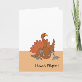 Cartão De Festividades Howdy Pilgrim Holiday Card
