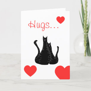 Cartão De Festividades Hugs and Kisses Black Cats Valentine's Day