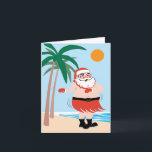 Cartão De Festividades Hula Santa Note Card<br><div class="desc">When Santa's not busy at the North Pole,  he likes to shake it on the South Seas! Or anywhere tropical,  really... </div>