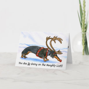 Cartão De Festividades Humiliated Dachshund Christmas Card