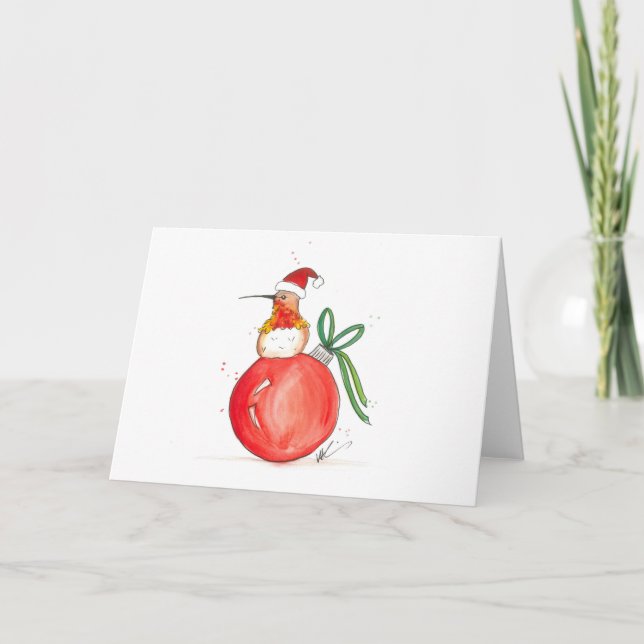 Cartão De Festividades Hummingbird Christmas Card (Frente)