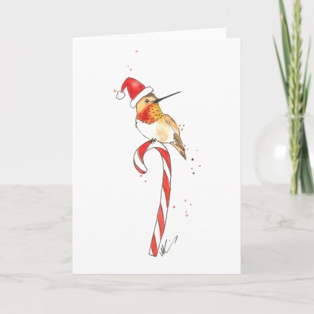 Cartão De Festividades Hummingbird Christmas Card (Frente)