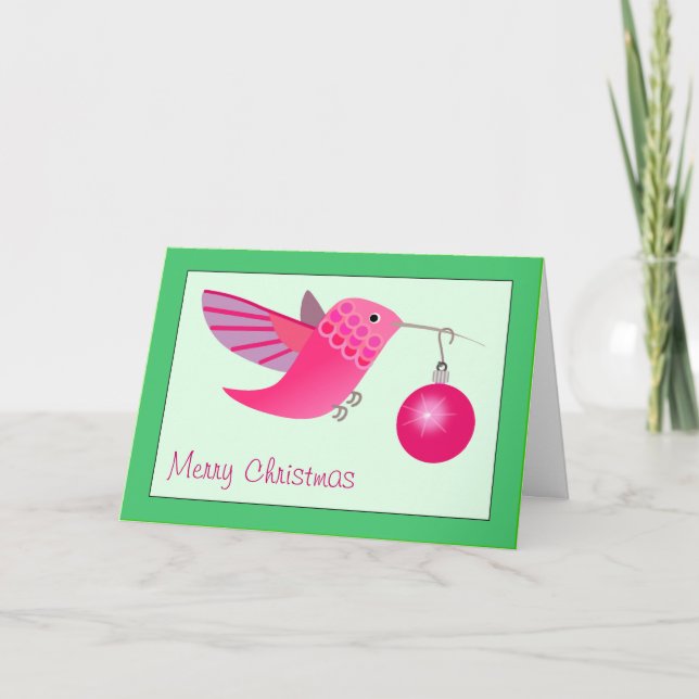 Cartão De Festividades Hummingbird Christmas Card (Frente)