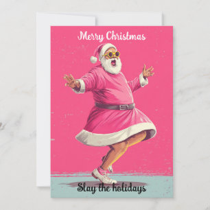 Cartão De Festividades Humor de Natal Alegre Papai Noel   Saudação de fes
