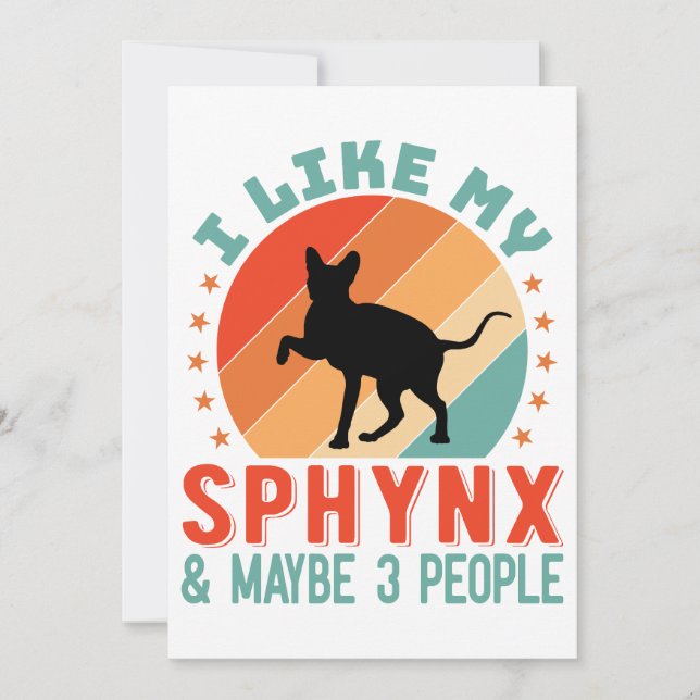 Cartão De Festividades Humor de Proprietário de Gatos Sphynx, Sem Cabelo, (Frente)