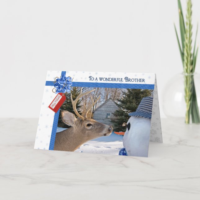 Cartão De Festividades Humor para o Natal do Irmão (Frente)