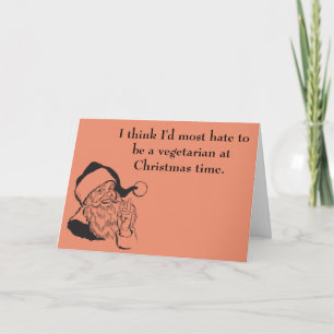 Cartão De Festividades Humor Vegetariano de Natal