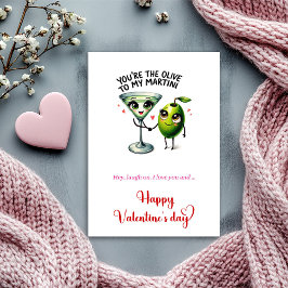 Cartão De Festividades Humor you are the olive to my martini Valentine's