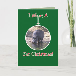 CARTÃO DE FESTIVIDADES HUMOROUS/HIPPO/"NO CASO DE ESCUTAR MEU NOME" HOLID