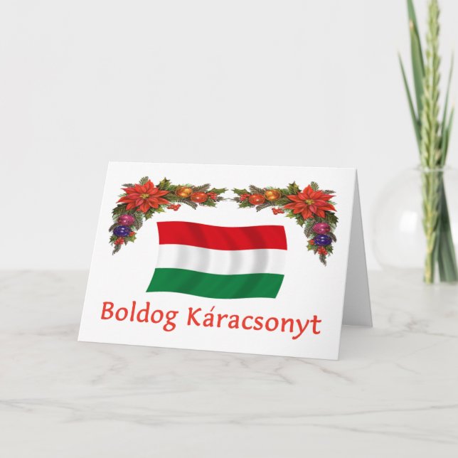 Cartão De Festividades Hungarian Boldog Karacsonyt (Frente)