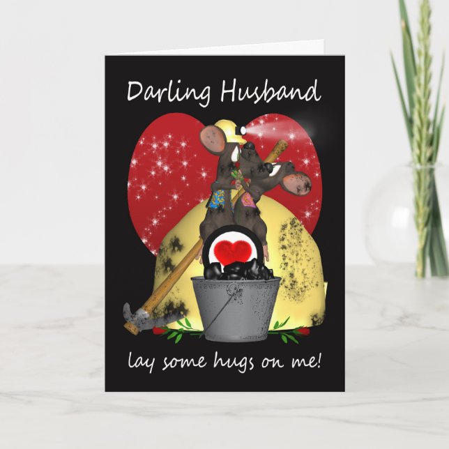 Cartão De Festividades Husband - Mining Mice Valentine's Day Card - Miner (Frente)
