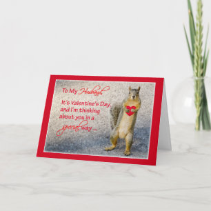 Cartão De Festividades Husband Valentine Squirrel, with Heart