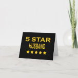 Cartão De Festividades Husbands Birthdays Valentines : Five Star Husband<br><div class="desc">Five Star Husband is a stylish, cool and funny collection of fun gifts and gift ideas, designed for you to give your #1 Husband at Christmas, birthday parties, anniversaries, celebrations and special occasions. Each classic style gift for Five Star Husbands is customizable : add your own text, personal message, graphic,...</div>